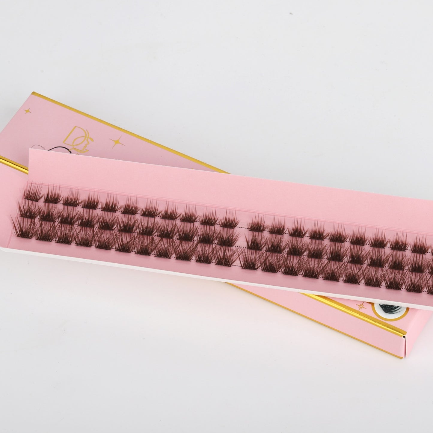 DIY Press-On Lashes – Αυτοκόλλητες Βλεφαρίδες σε Τουφάκια  σε καφέ χρώμα (Mix Μηκών)
