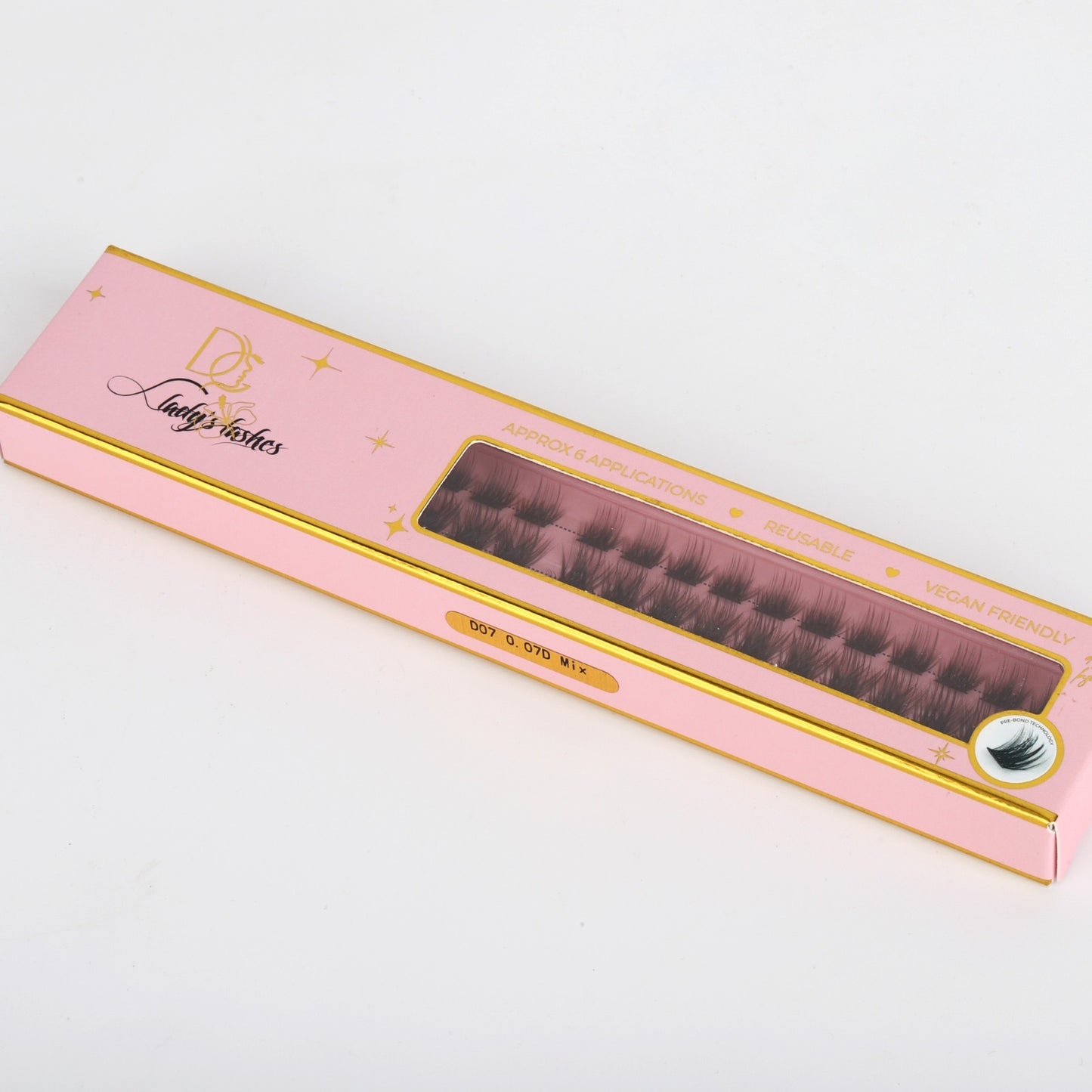 DIY Press-On Lashes – Αυτοκόλλητες Βλεφαρίδες σε Τουφάκια  σε καφέ χρώμα (Mix Μηκών)